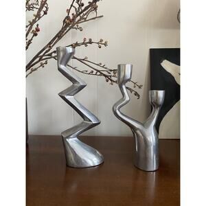 Vintage MCM 1980s Post Modern Matthew Hilton Candleholder Zig Zag